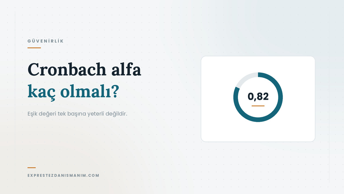 Cronbach alfa kaç olmalı — Eşik değeri tek başına yeterli değildir