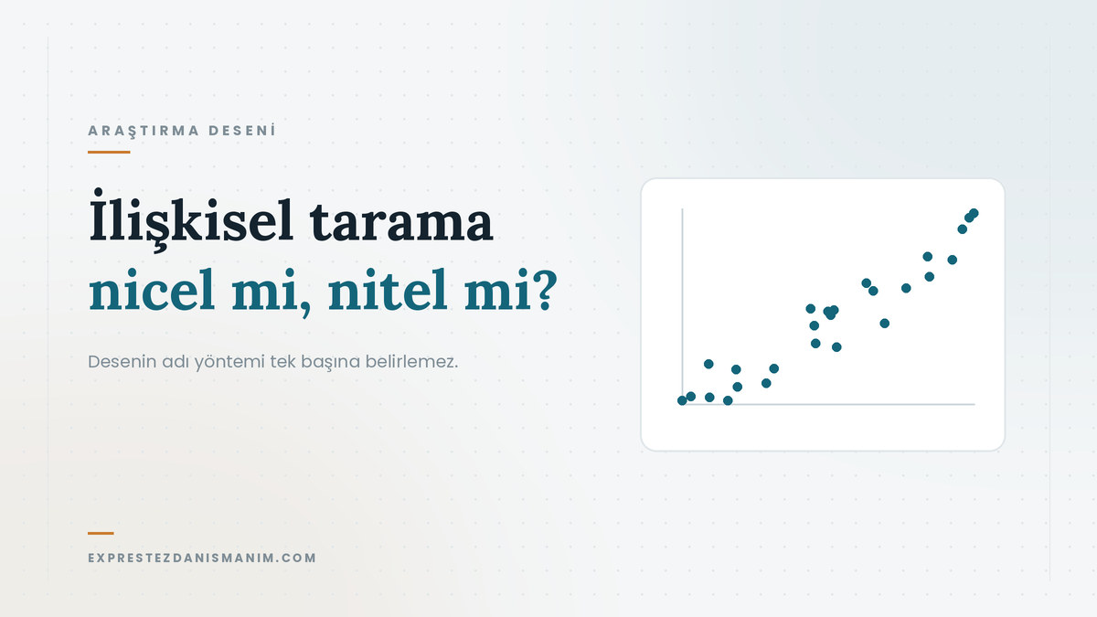 İlişkisel tarama nicel mi, nitel mi — Desenin adı yöntemi tek başına belirlemez