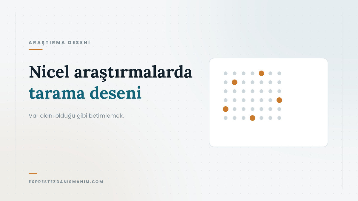 Nicel araştırmalarda tarama deseni — Var olanı olduğu gibi betimlemek